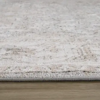 7' X 10' Beige and Gray Oriental Distressed Area Rug