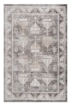 8' X 11' Cream and Brown Abstract Distressed Area Rug