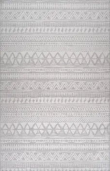 4' X 6' Gray and Cream Abstract Distressed Area Rug