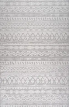4' X 6' Gray and Cream Abstract Distressed Area Rug