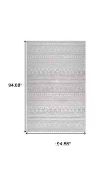 8' X 11' Gray and Cream Abstract Distressed Area Rug