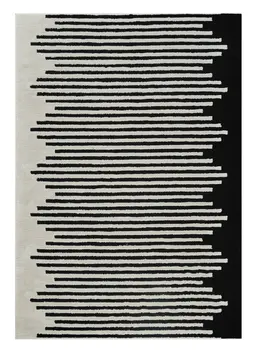 4' X 6' Cream and Black Abstract Distressed Area Rug
