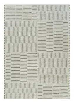 4' X 6' Cream and Green Abstract Distressed Area Rug