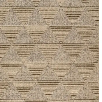 8' X 11' Beige and Brown Geometric Distressed Indoor Outdoor Area Rug