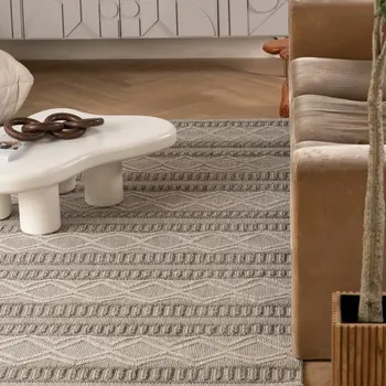4' X 6' Beige And Gray Striped Distressed Indoor Outdoor Area Rug