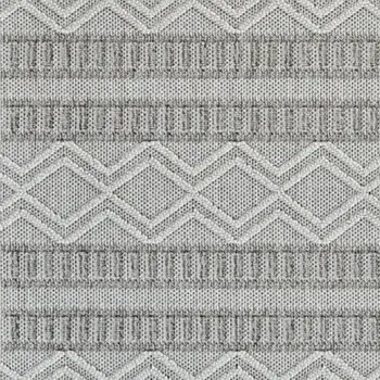 7' X 10' Beige And Gray Striped Distressed Indoor Outdoor Area Rug