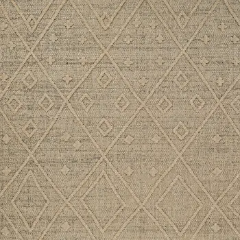 8' X 11' Beige and Brown Geometric Distressed Indoor Outdoor Area Rug