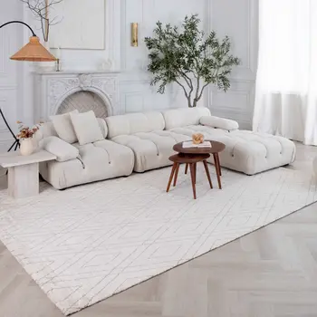 7' X 10' Beige and Gray Abstract Non Skid Area Rug