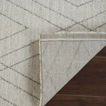 8' X 11' Beige and Gray Abstract Non Skid Area Rug