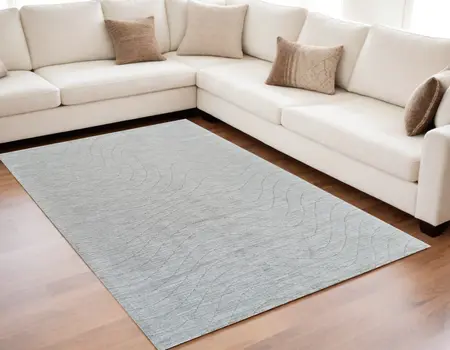 5' X 8' Gray Abstract Non Skid Area Rug