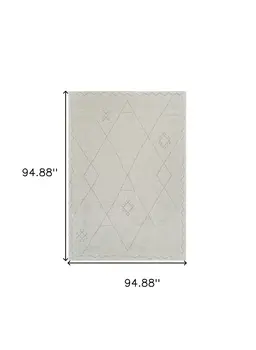 8' X 11' Cream and Beige Abstract Non Skid Area Rug