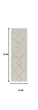 8' Cream And Beige Abstract Distressed Runner Rug