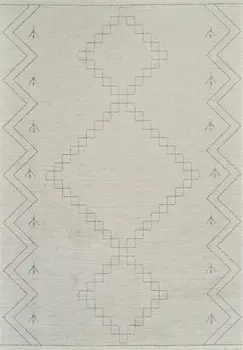 5' X 8' Cream and Beige Abstract Distressed Area Rug