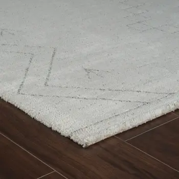 5' X 8' Cream and Beige Abstract Distressed Area Rug