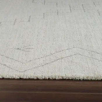 5' X 8' Cream and Beige Abstract Distressed Area Rug