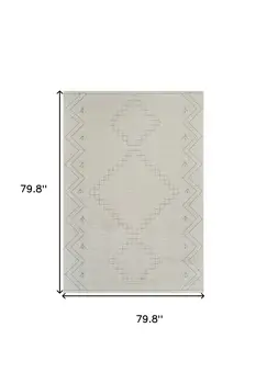 7' X 10' Cream and Beige Abstract Distressed Area Rug