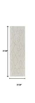 8' Cream And Beige Abstract Distressed Runner Rug