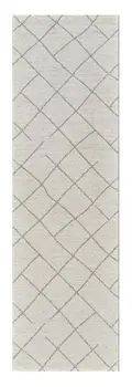 8' Cream And Beige Abstract Distressed Runner Rug