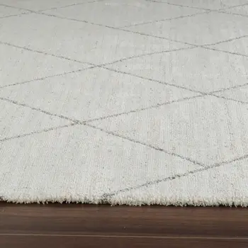 5' X 8' Cream and Beige Abstract Distressed Area Rug