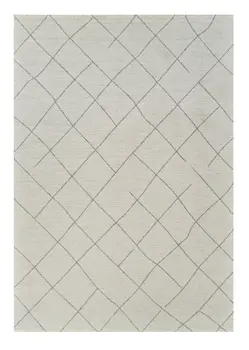 5' X 8' Cream and Beige Abstract Distressed Area Rug