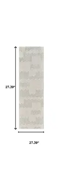8' Cream And Beige Abstract Distressed Runner Rug