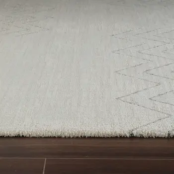 5' X 8' Cream and Beige Abstract Distressed Area Rug