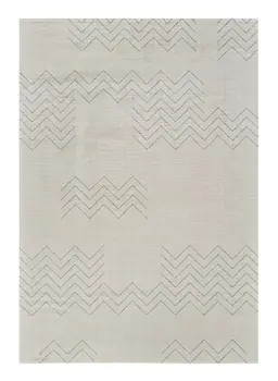 7' X 10' Cream and Beige Abstract Distressed Area Rug