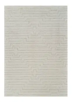 8' X 11' Cream and Beige Abstract Distressed Area Rug