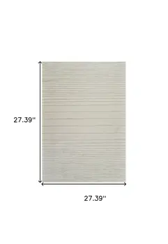 8' Cream and Beige Abstract Non Skid Runner Rug