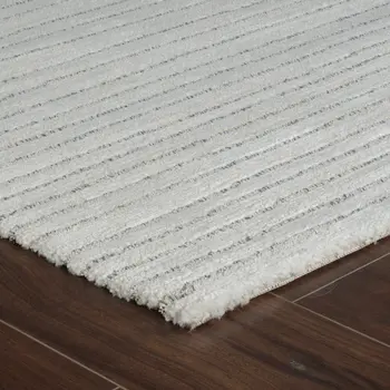 7' X 10' Cream and Beige Abstract Non Skid Area Rug
