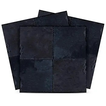 7" x 7" Black and Dark Gray Avi Mosaic Peel and Stick Removable Tiles