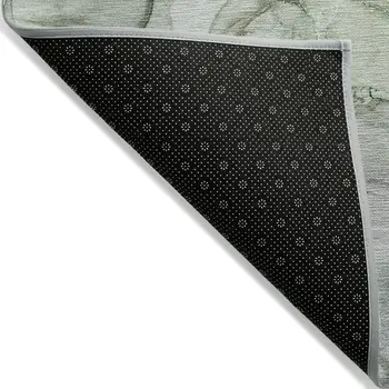 10' X 14' Green Abstract Washable Non Skid Indoor Outdoor Area Rug