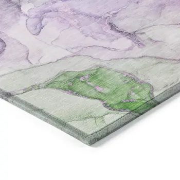 5' X 8' Purple Abstract Washable Non Skid Indoor Outdoor Area Rug
