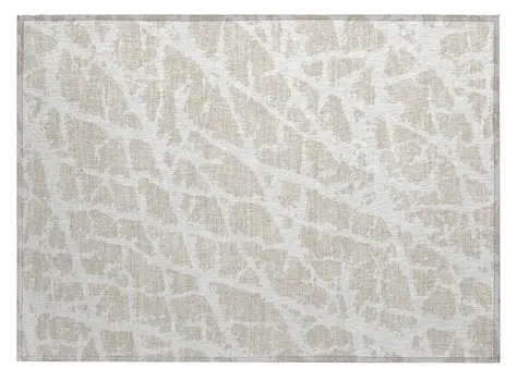 2' X 3' Beige and Ivory Abstract Washable Non Skid Indoor Outdoor Area Rug