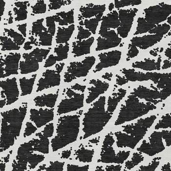 3' X 5' Black and White Abstract Washable Non Skid Indoor Outdoor Area Rug