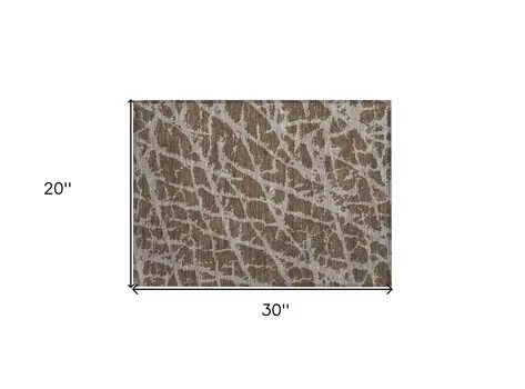 2' X 3' Brown Abstract Washable Non Skid Indoor Outdoor Area Rug