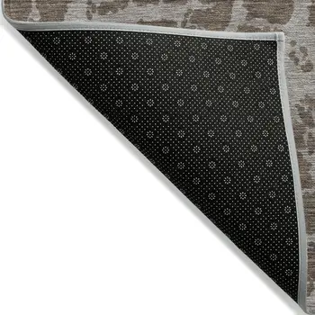 3' X 5' Brown Abstract Washable Non Skid Indoor Outdoor Area Rug