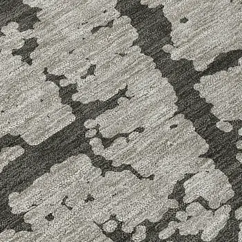 8' X 10' Gray and Black Abstract Washable Indoor Outdoor Area Rug