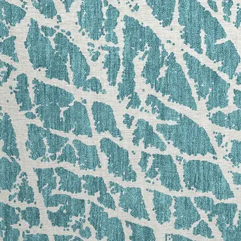 2' X 3' Teal Abstract Washable Non Skid Indoor Outdoor Area Rug