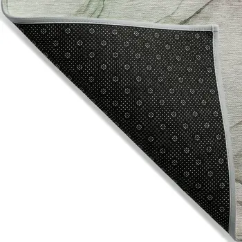 9' X 12' Gray and Pink Abstract Washable Non Skid Indoor Outdoor Area Rug