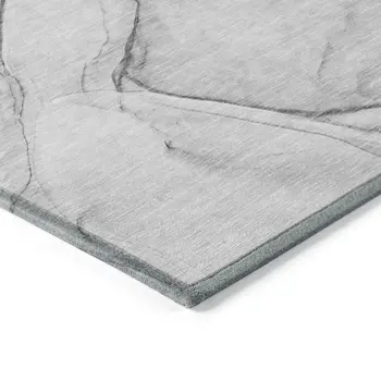 3' X 5' Gray Abstract Washable Non Skid Indoor Outdoor Area Rug