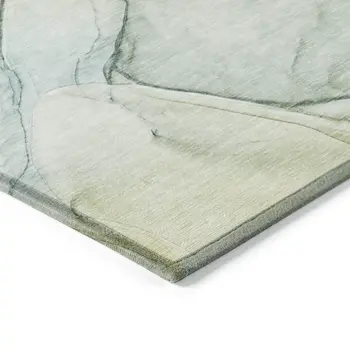 8' X 10' Green Abstract Washable Non Skid Indoor Outdoor Area Rug