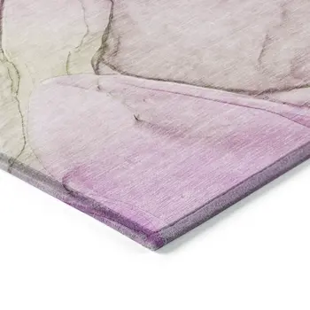 2' X 3' Pink Abstract Washable Non Skid Indoor Outdoor Area Rug