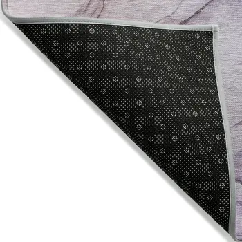 9' X 12' Gray and Purple Abstract Washable Non Skid Indoor Outdoor Area Rug