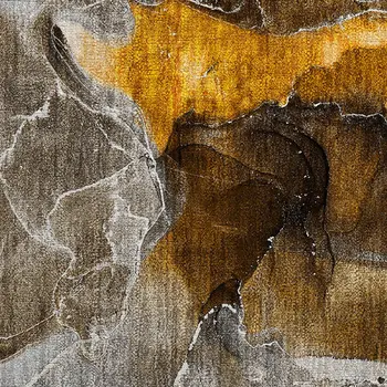 2' X 3' Brown and Gray Abstract Washable Non Skid Indoor Outdoor Area Rug