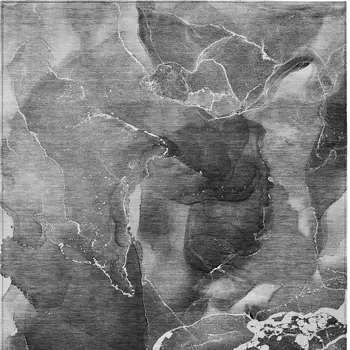 3' X 5' Black Gray and White Abstract Washable Non Skid Indoor Outdoor Area Rug