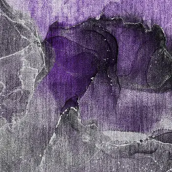 2' X 3' Gray and Purple Abstract Washable Non Skid Indoor Outdoor Area Rug