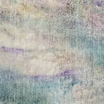 2' X 3' Beige Blue and Gray Abstract Washable Non Skid Indoor Outdoor Area Rug