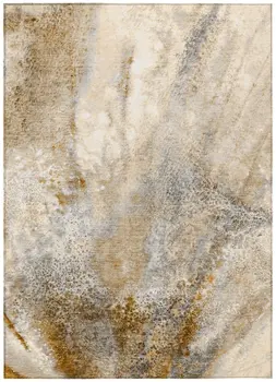 10' X 14' Brown Abstract Washable Non Skid Indoor Outdoor Area Rug