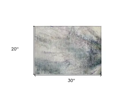 2' X 3' Ivory Abstract Washable Non Skid Indoor Outdoor Area Rug